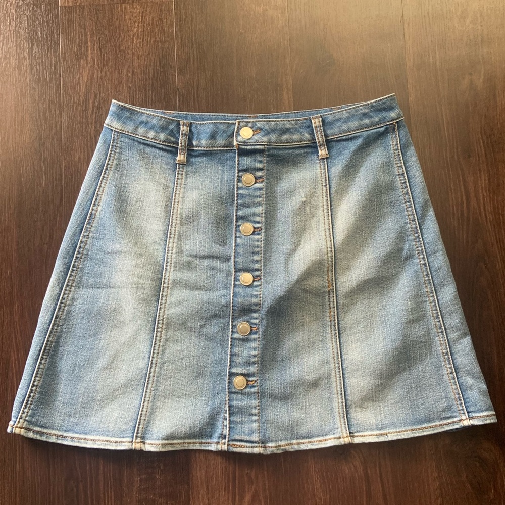 High Waisted Denim Skirt